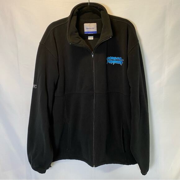 Reebok Men’s Carolina Panthers NFL Fleece Jacket Size XL Black Full Zip - Picture 1 of 10